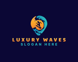 Surf Vacation Wave logo design