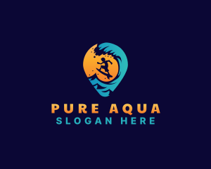 Surf Vacation Wave logo design