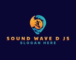 Surf Vacation Wave logo design