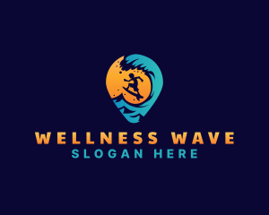 Surf Vacation Wave logo design