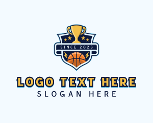 Basketball Trophy Champion Logo