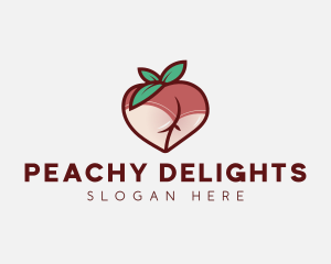 Peach Butt Fruit logo design