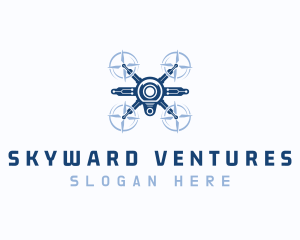 Surveillance Drone Flying logo design