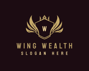 Crown Wing Crest  logo design