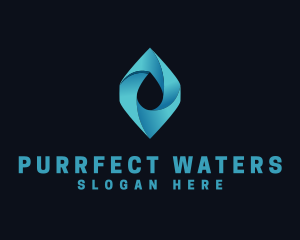 Abstract Water Droplet logo design