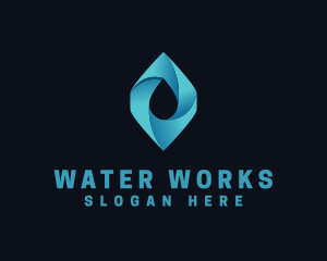 Abstract Water Droplet logo design