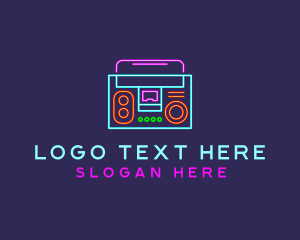 Neon Music Stereo Boombox logo