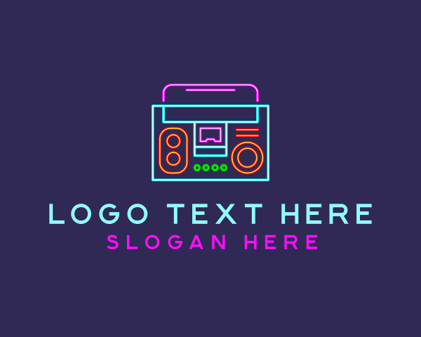 Neon Music Stereo Boombox logo