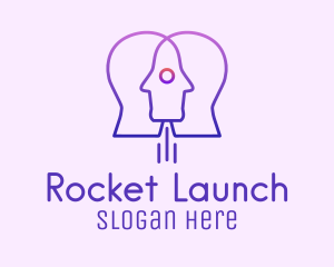 Rocket Human Head logo design