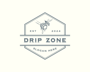 Bee Honey Dipper Apiary logo design