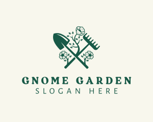 Gardener Shovel Rake logo design