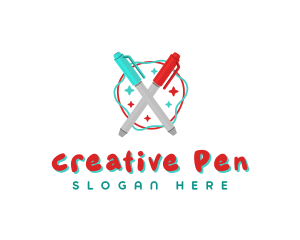 Scribble Marker Pen logo design