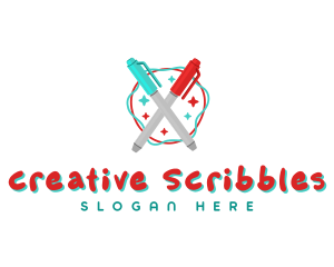 Scribble Marker Pen logo design