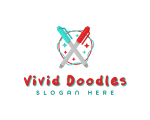 Scribble Marker Pen logo design