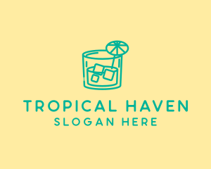 Tropical Cocktail Drink  logo design