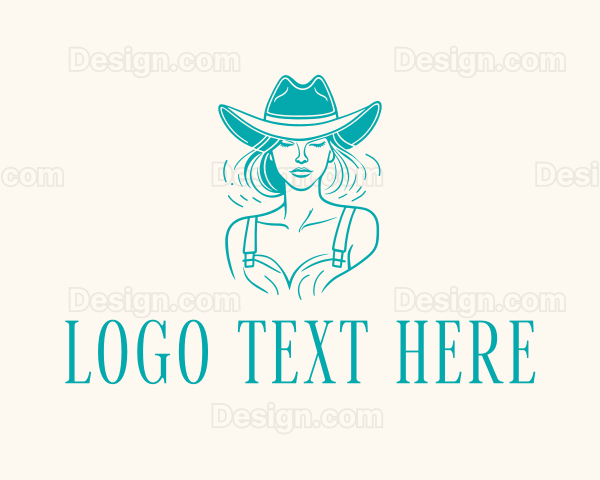 Cowgirl Farmer Woman Logo