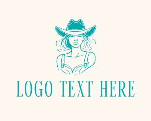 Cowgirl Farmer Woman logo