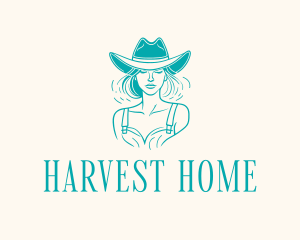 Cowgirl Farmer Woman logo