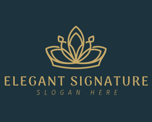 Elegant Lotus Crown Jewelry logo design