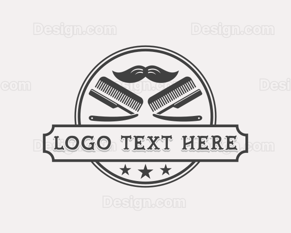 Mustache Barber Hairdresser Logo