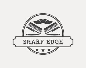 Mustache Barber Hairdresser logo design