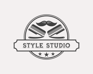 Mustache Barber Hairdresser logo