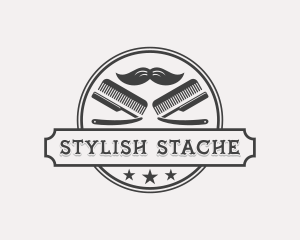 Mustache Barber Hairdresser logo