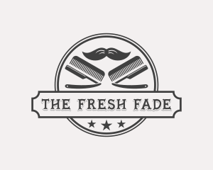 Mustache Barber Hairdresser logo design