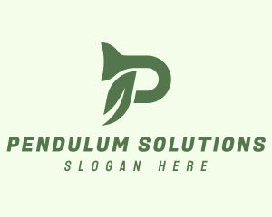 Wellness Leaf Letter P logo design