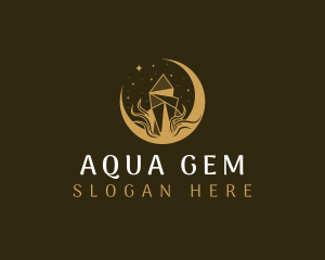 Elegant Moon Gem logo design