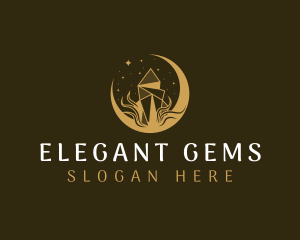 Elegant Moon Gem logo design