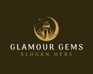 Elegant Moon Gem logo design