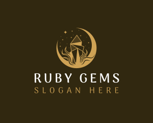 Elegant Moon Gem logo design