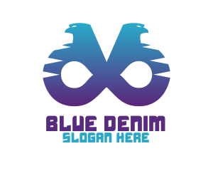 Blue Infinity Eagle logo design