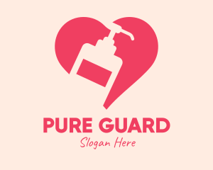 Pink Sanitizer Heart logo design