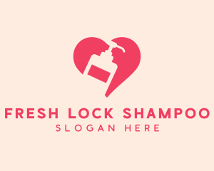 Pink Sanitizer Heart logo design