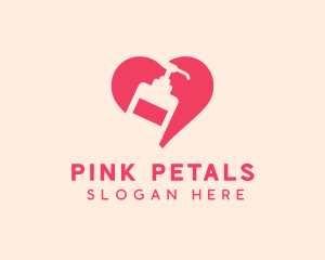 Pink Sanitizer Heart logo design