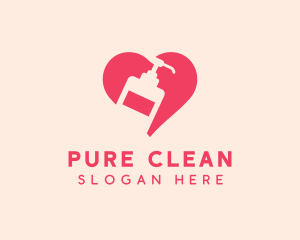 Pink Sanitizer Heart logo design