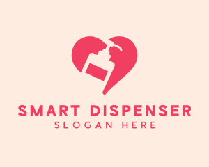 Pink Sanitizer Heart logo design