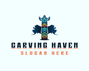 Totem Pole Carving logo design