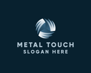 3D Metallic Wind logo