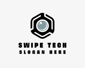 Hexagonal Camera Tech logo design