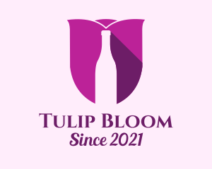 Tulip Wine Bottle  logo design