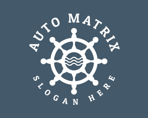 Sailing Boat Marine Helm logo design