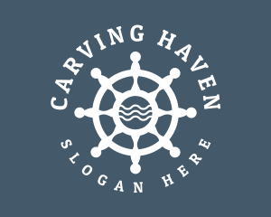 Sailing Boat Marine Helm logo design