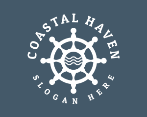 Sailing Boat Marine Helm logo design