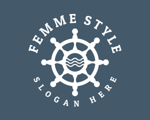 Sailing Boat Marine Helm logo design