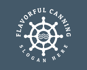 Sailing Boat Marine Helm logo design