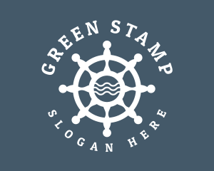 Sailing Boat Marine Helm logo design