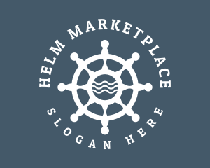 Sailing Boat Marine Helm logo design